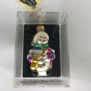 Designers Studio Glass Snowman Ornament